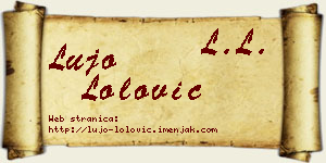 Lujo Lolović vizit kartica